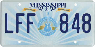 MS license plate LFF848