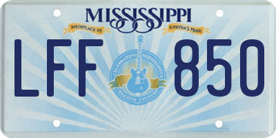MS license plate LFF850
