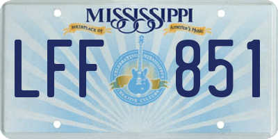 MS license plate LFF851
