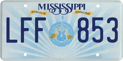 MS license plate LFF853