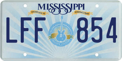 MS license plate LFF854