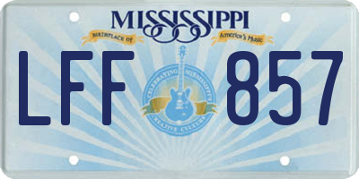 MS license plate LFF857