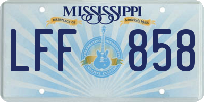 MS license plate LFF858