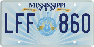 MS license plate LFF860