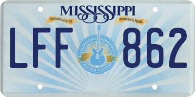 MS license plate LFF862