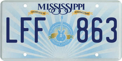MS license plate LFF863