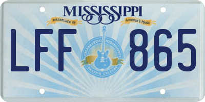 MS license plate LFF865