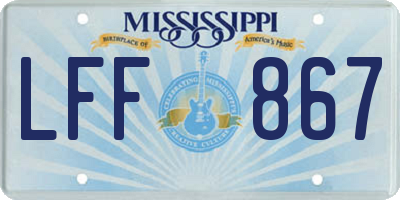 MS license plate LFF867
