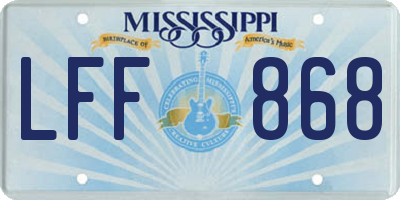 MS license plate LFF868