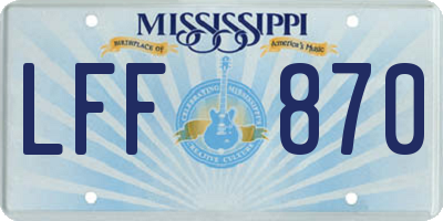 MS license plate LFF870