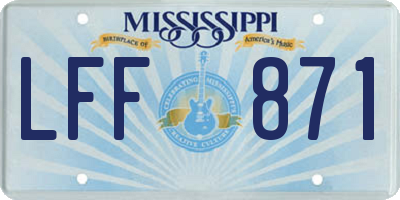 MS license plate LFF871
