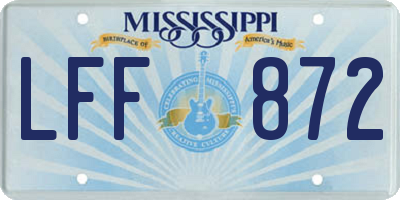 MS license plate LFF872