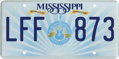 MS license plate LFF873