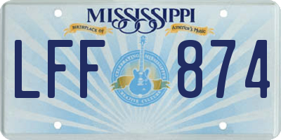 MS license plate LFF874
