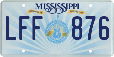 MS license plate LFF876