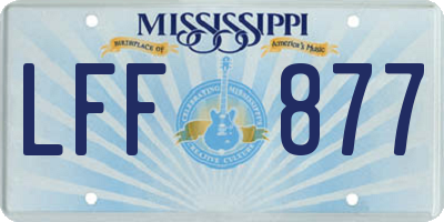 MS license plate LFF877