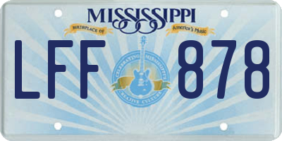 MS license plate LFF878