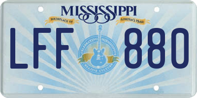 MS license plate LFF880