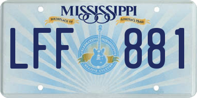 MS license plate LFF881