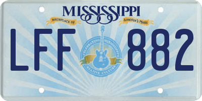 MS license plate LFF882