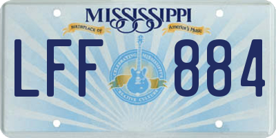 MS license plate LFF884