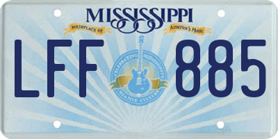 MS license plate LFF885