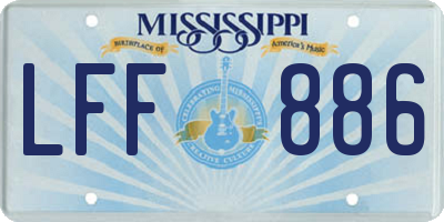 MS license plate LFF886