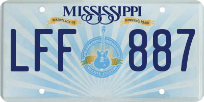 MS license plate LFF887