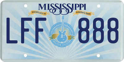 MS license plate LFF888