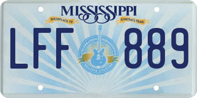 MS license plate LFF889