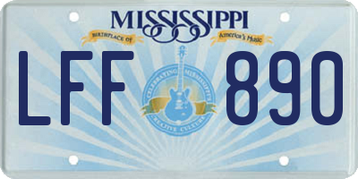 MS license plate LFF890