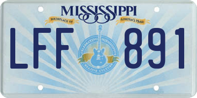 MS license plate LFF891