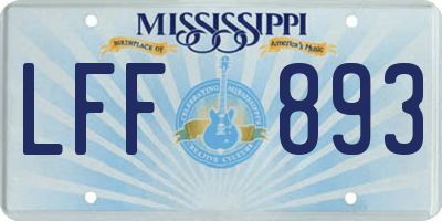 MS license plate LFF893