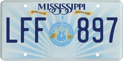 MS license plate LFF897
