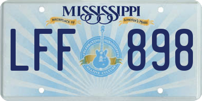 MS license plate LFF898