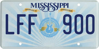 MS license plate LFF900