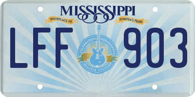 MS license plate LFF903