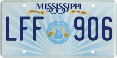 MS license plate LFF906