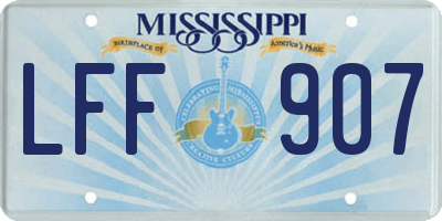 MS license plate LFF907
