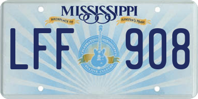 MS license plate LFF908