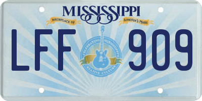MS license plate LFF909