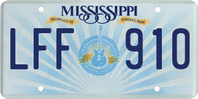 MS license plate LFF910