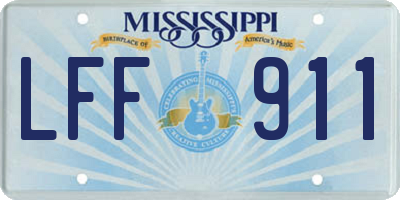 MS license plate LFF911