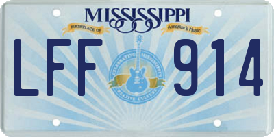 MS license plate LFF914
