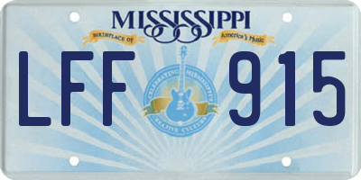 MS license plate LFF915