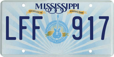 MS license plate LFF917