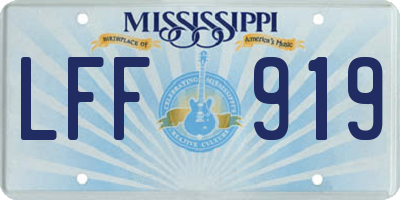 MS license plate LFF919