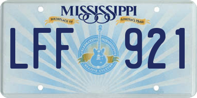 MS license plate LFF921
