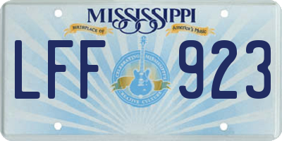 MS license plate LFF923