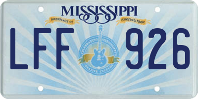 MS license plate LFF926